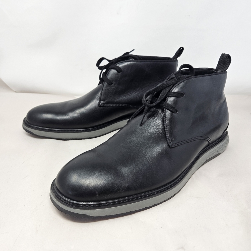 Vince Camuto Stuwert Men Chukka Boots sz 12M Black Leather Upper Casual Comfort - Picture 4 of 13